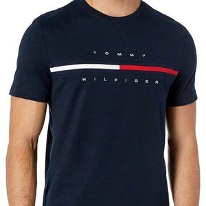 Tommy Hilfiger Men's Short Sleeve Signature Stripe Graphic T-Shirt Sz L